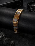 Two-tone textured block bracelet