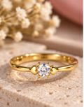 Heart Accent Solitaire Ring