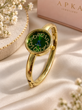 Vintage-style stainless steel women's bangle jewelry watch