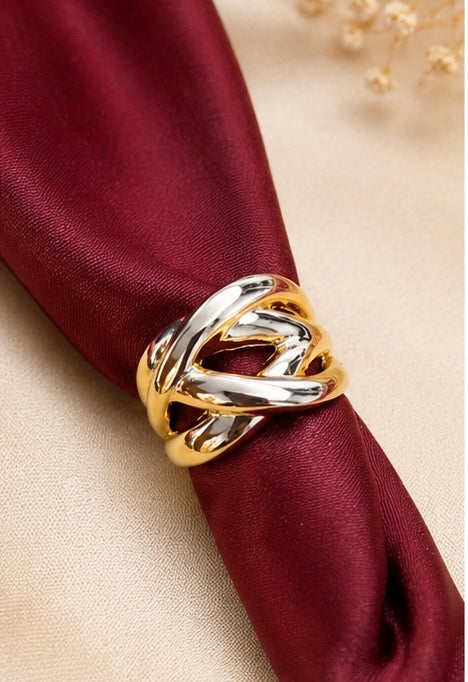Gold-tone intertwined statement ring