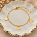 Minimalist circular disc charm bracelet
