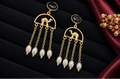 Brass camel statement drop earrings