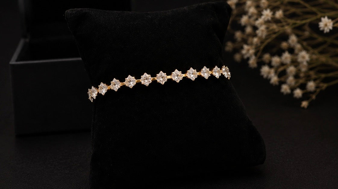 Gold-toned crystal tennis bracelet