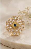 Antique gold-plated Kundan cocktail ring