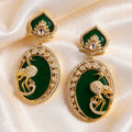 AD Green Stone Peacock Earring