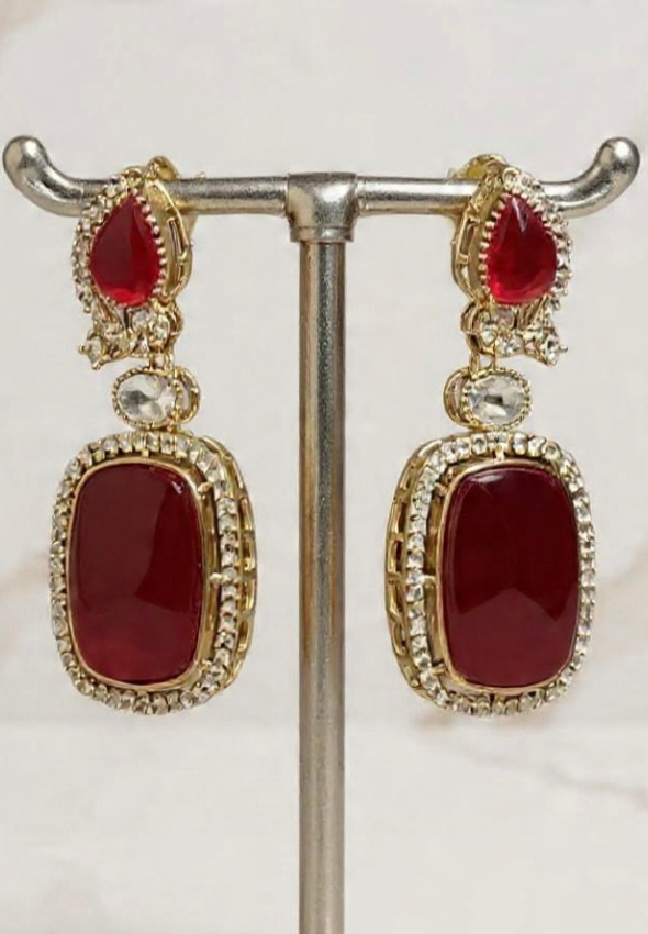 AD Ruby Stone Earring