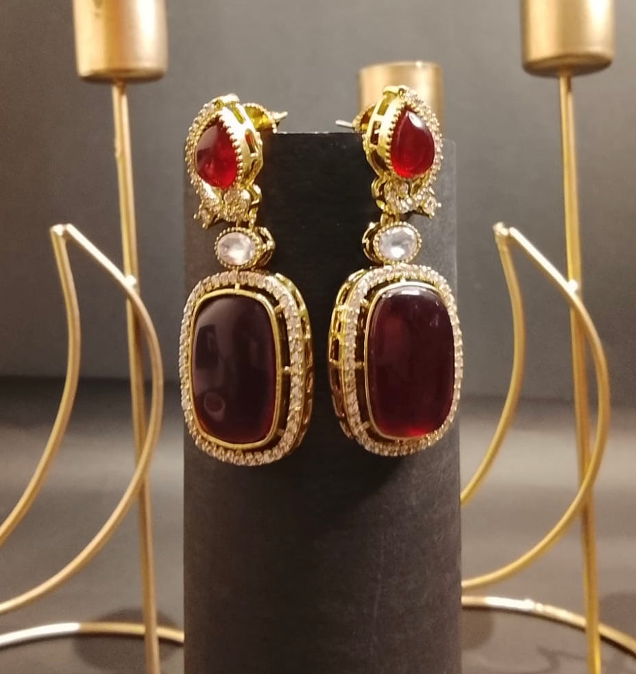 AD Ruby Stone Earring