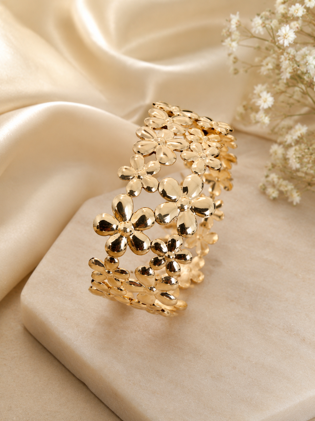 Charm Small Floral Cuff Bracelet