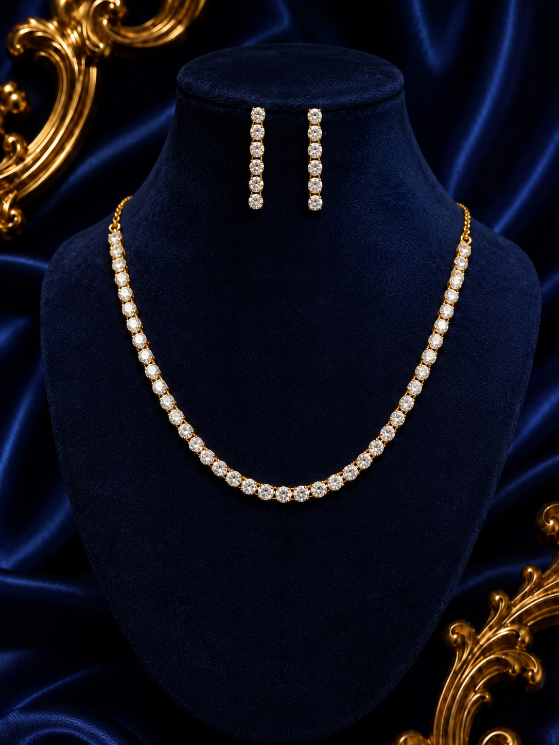AD single line necklace set