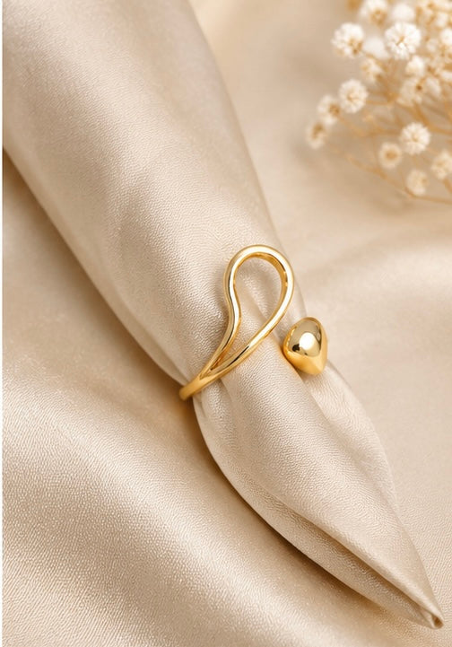 Gold-tone abstract sculptural open ring