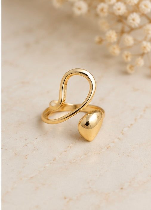 Gold-tone abstract sculptural open ring