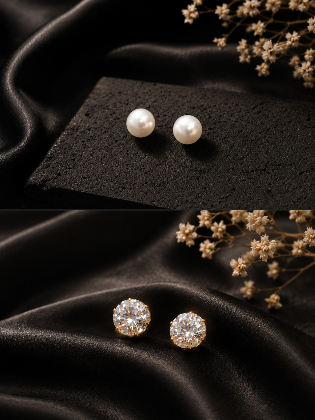 Celestial and classic earrings stud set