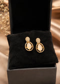 Korean-style open teardrop stud earrings