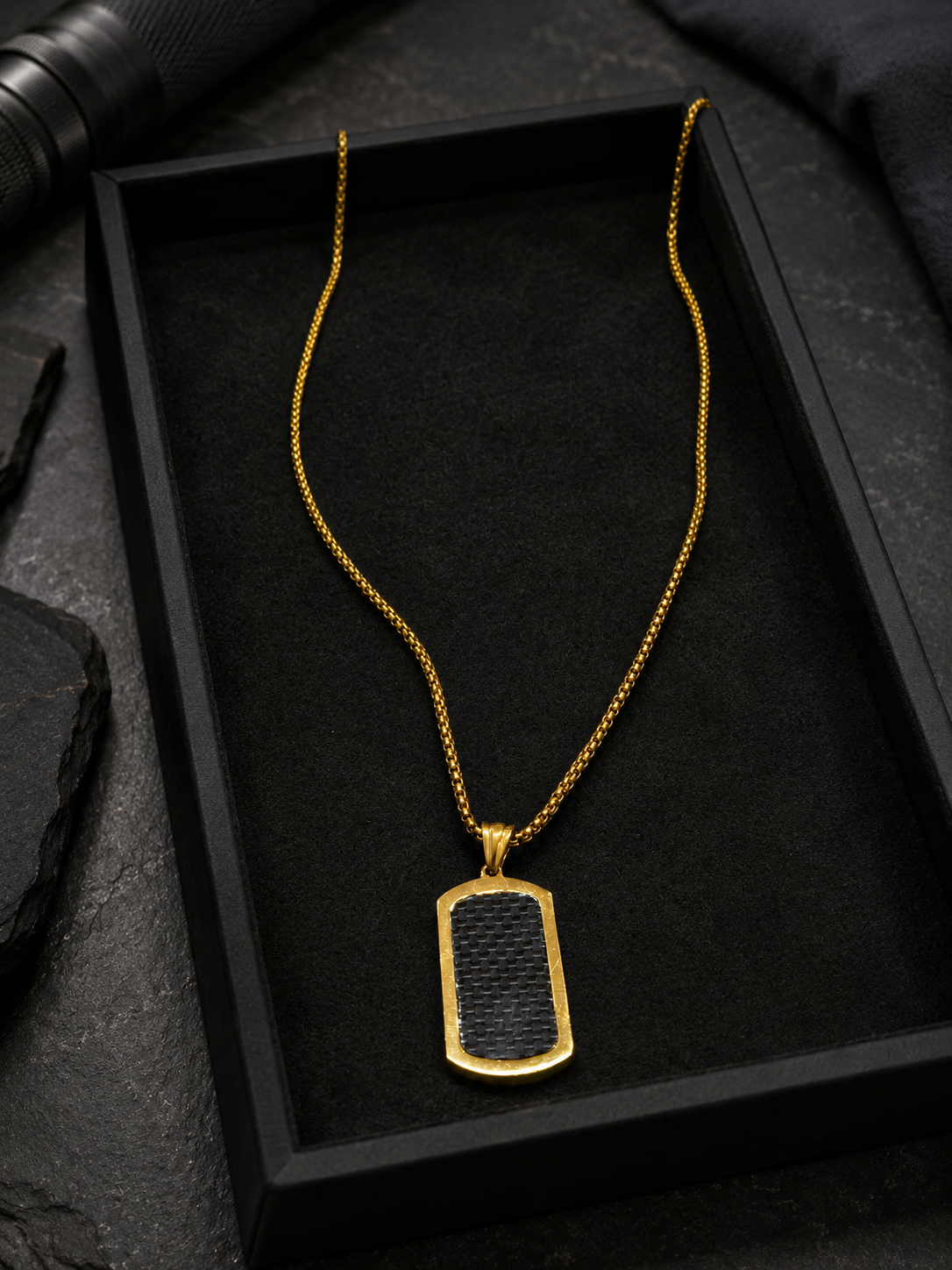 Rugged and upscale men's pendant necklace
