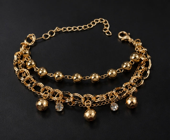 Ornate multi-layered chain bracelet