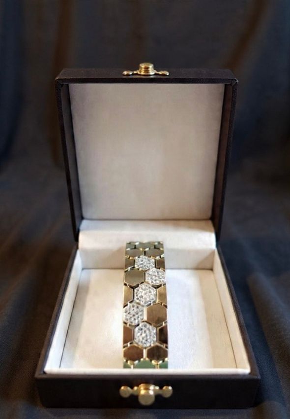HexaGlow diamond studded hexagon bracelet