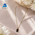 Rectangular Black Onyx Pendant Neckchain