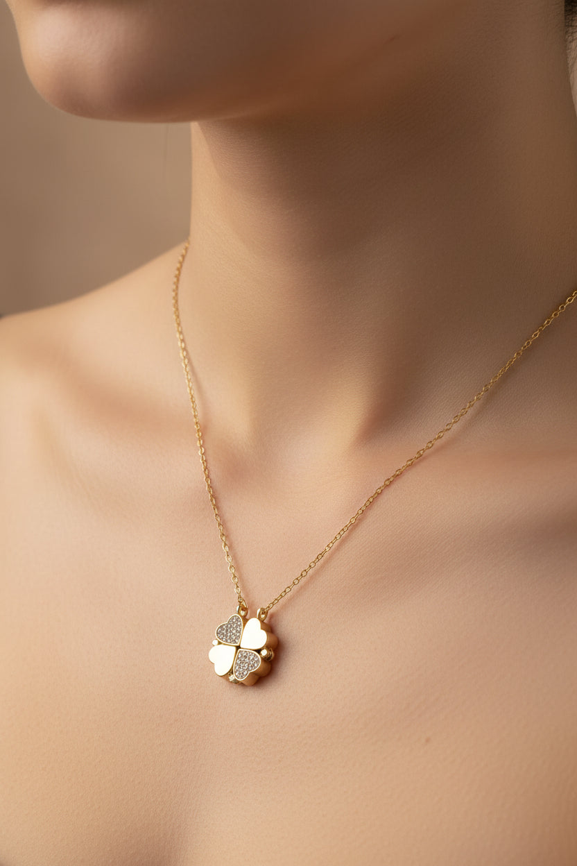 Convertible Magnetic Clover Charm Necklace