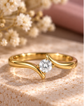 Fluid Bypass Solitaire Ring