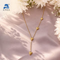 Stainless Steel Multi-Heart Y-Shaped Lariat Necklace