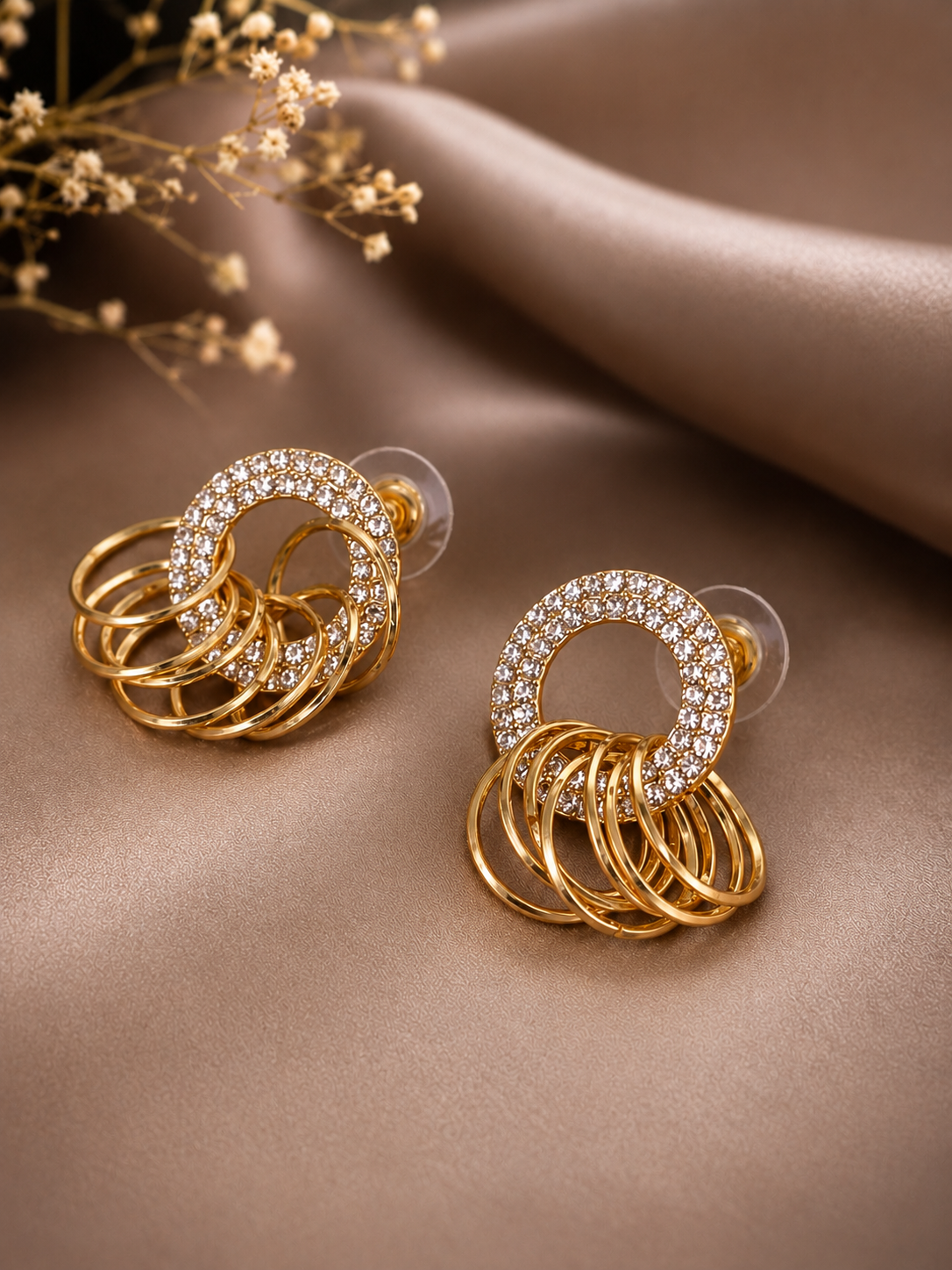 Tiered Gold Drop Earrings