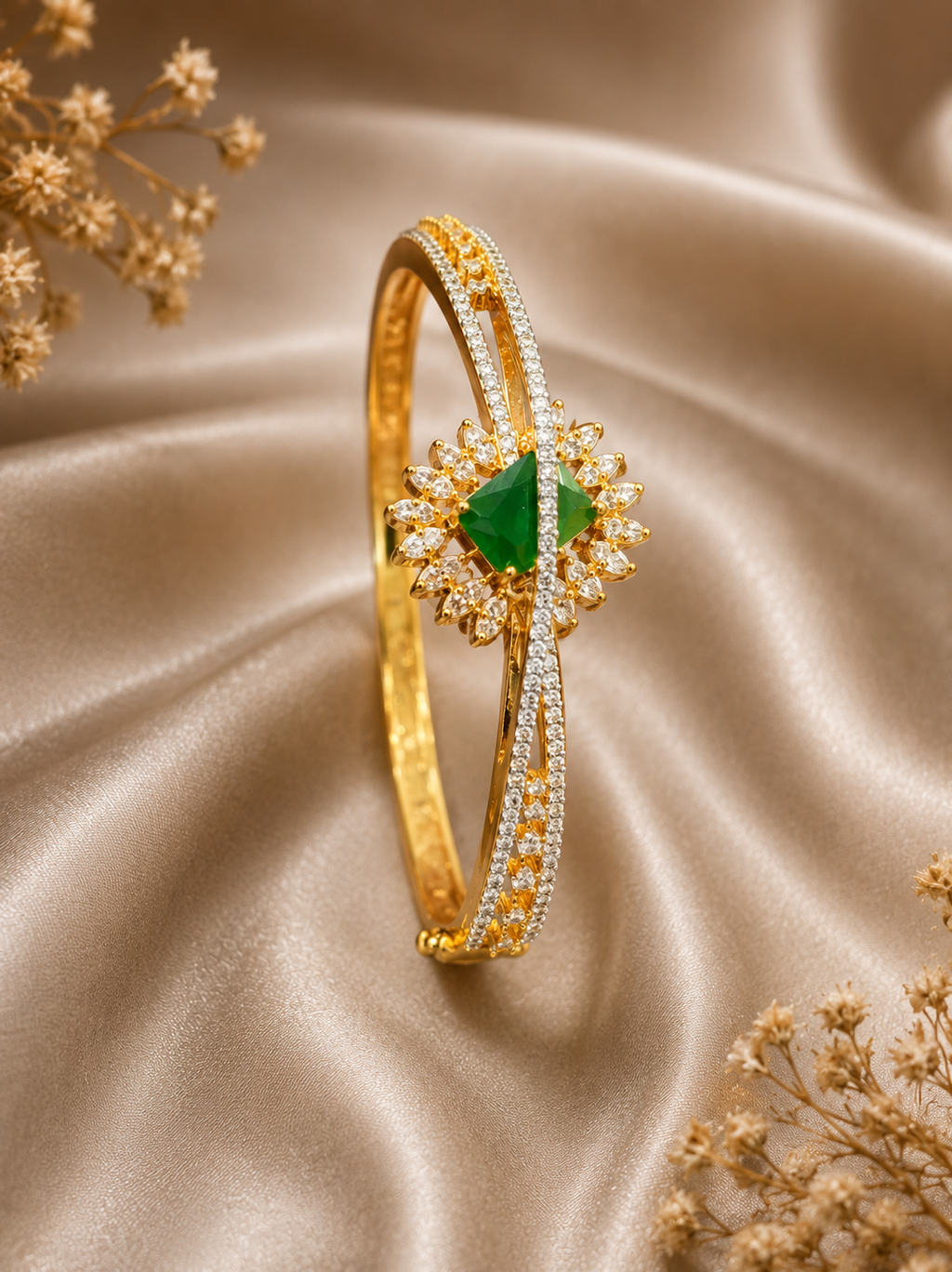 AD elegant crossover sunburst statement kada bracelet