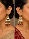 Kundan Triangular Temple Drops