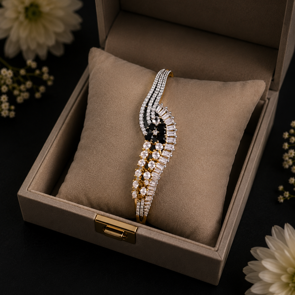 American Diamond Flower Design Bracelet