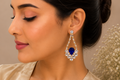 Sapphire-blue crystal statement earrings