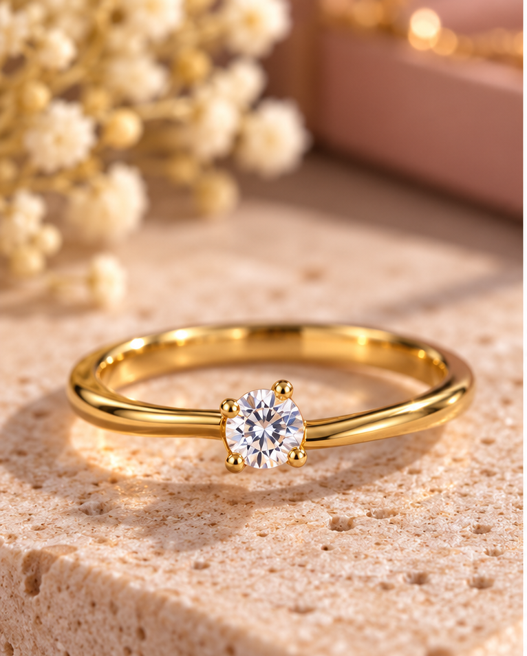 Classic Four-Prong Solitaire Ring