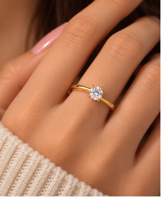 Classic Four-Prong Solitaire Ring