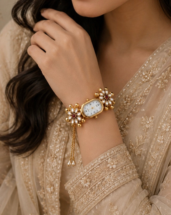 Kashmiri Narrow Oval Bracelet Watch