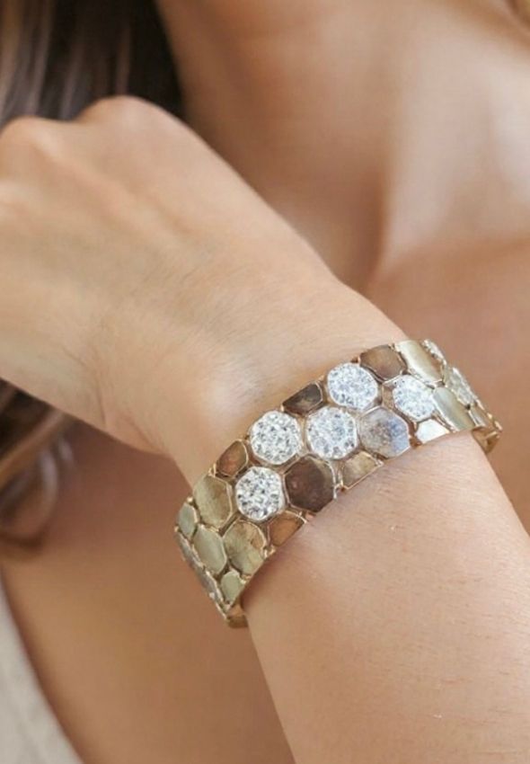 HexaGlow diamond studded hexagon bracelet