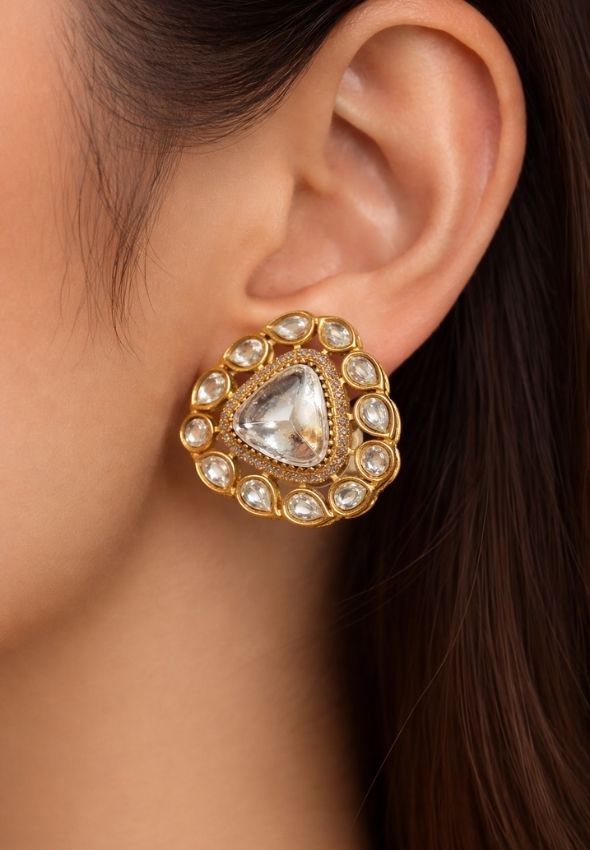 Elegant moissanite earring tops