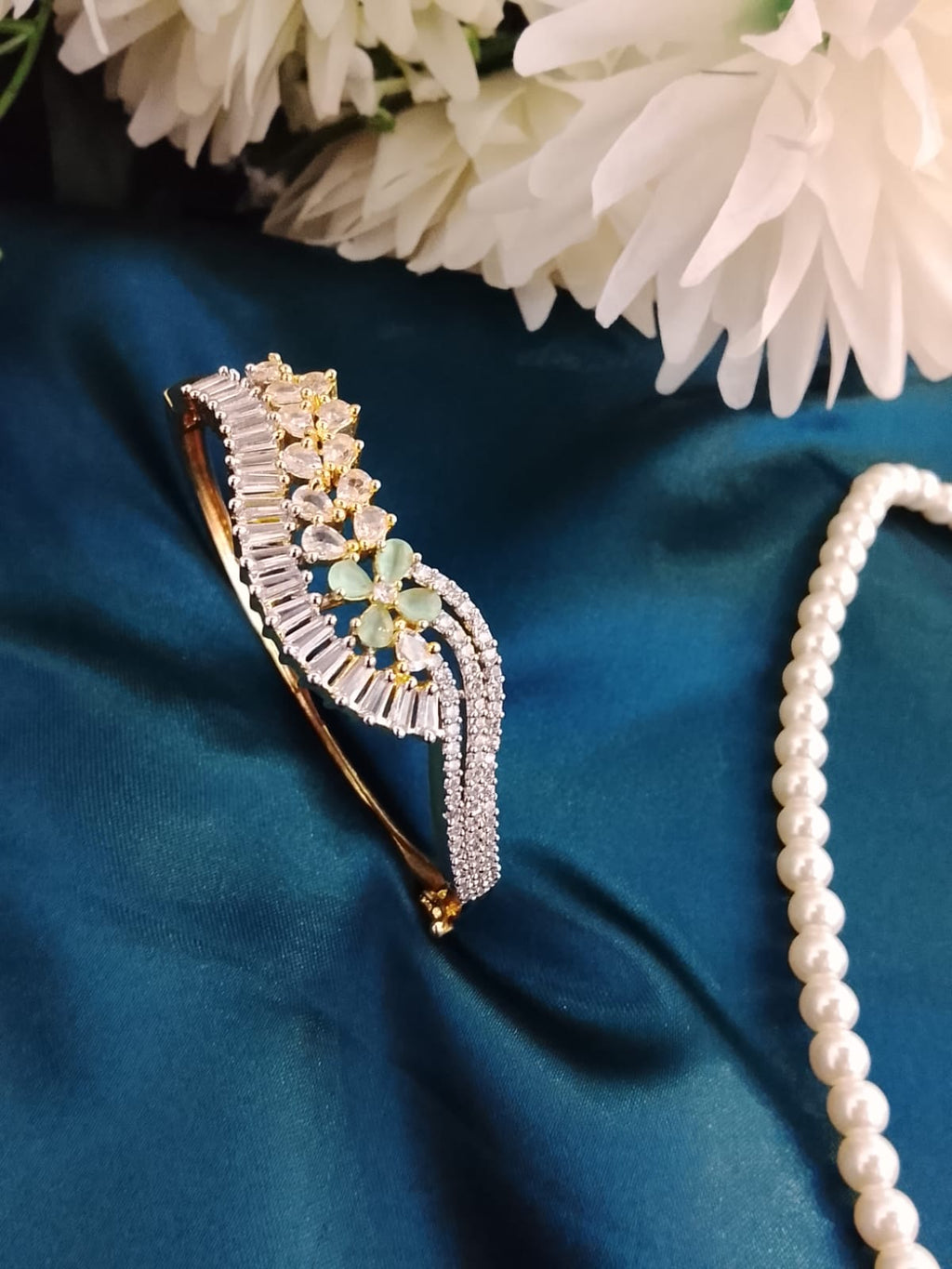 American Diamond Flower Design Bracelet