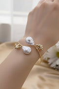 The Aurelia Baroque Pearl Open Cuff Bracelet
