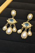 Baroque Evil Eye Chandelier Earrings
