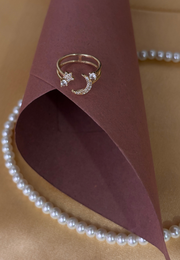 Moon & Star Crystal Rings