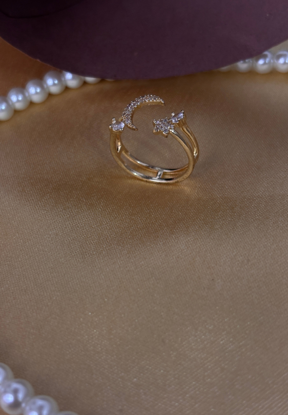 Moon & Star Crystal Rings
