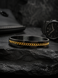 Cuban Chain Inlaid Black Kada Men