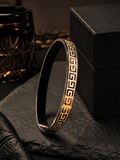 Greek Key Motif Black & Gold Kada Men