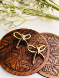 Gold-Plated Dainty Wire Bow Stud Earrings