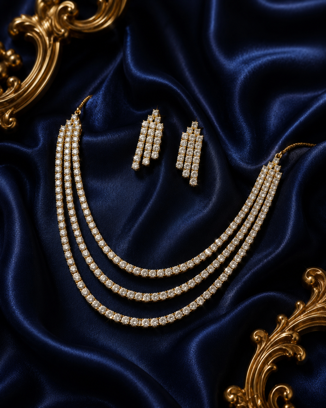 AD Triple Line Necklace set
