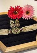 Polki flower shape choker with mini pearl strands