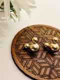 Gold-Plated Double Ball Stud Earrings