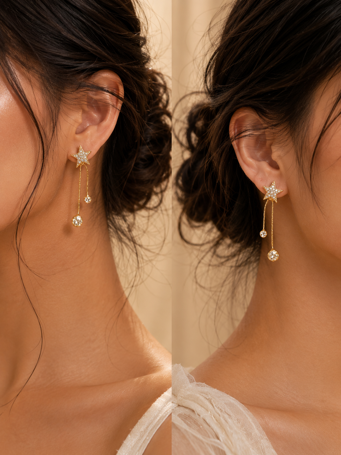Celestial Star Dangle Drop Earrings