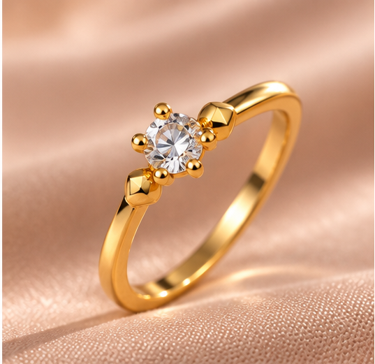 Fluid Bypass Solitaire Ring
