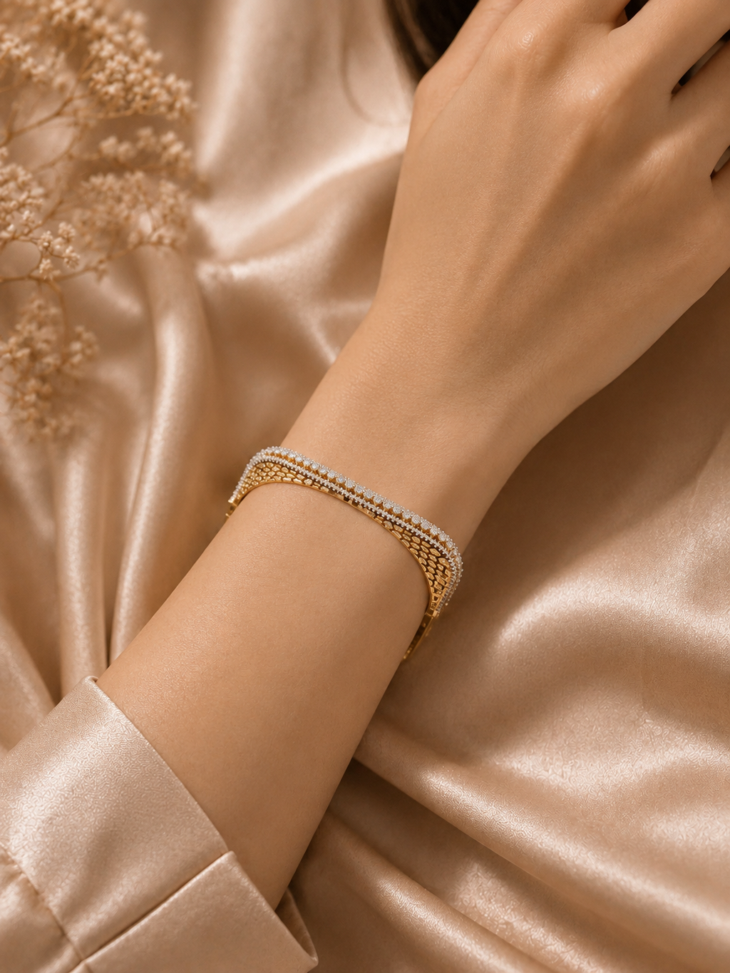 AD contemporary, geometric square-profile statement kada bangle