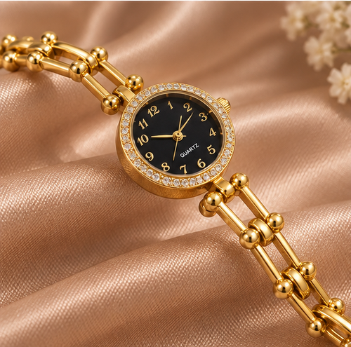 Black round dial watch