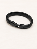 Monochrome matte black link bracelet